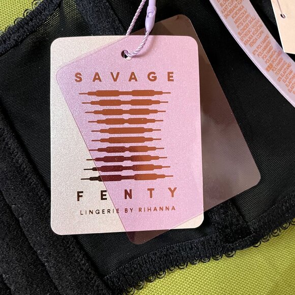 NWT Savage x Fenty Black Floral Glow Bustier with Adjustable Straps Size M - Picture 6 of 11